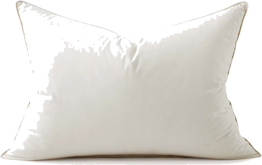 An ordinary flat pillow, seen from the side